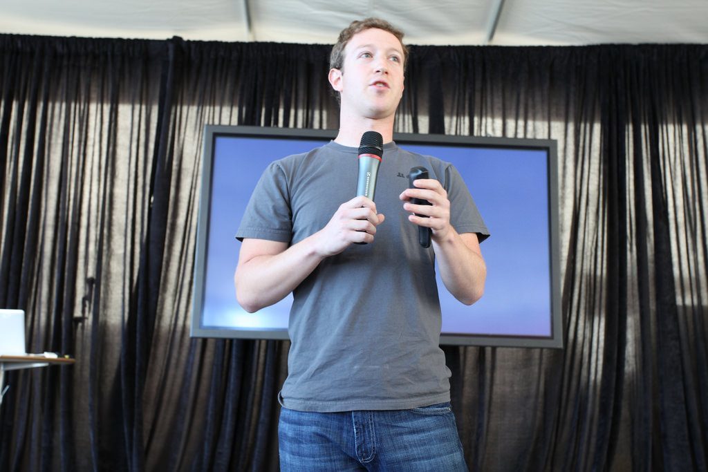 Mark Zuckerberg, founder and CEO, shows off the new messaging system in Facebook.