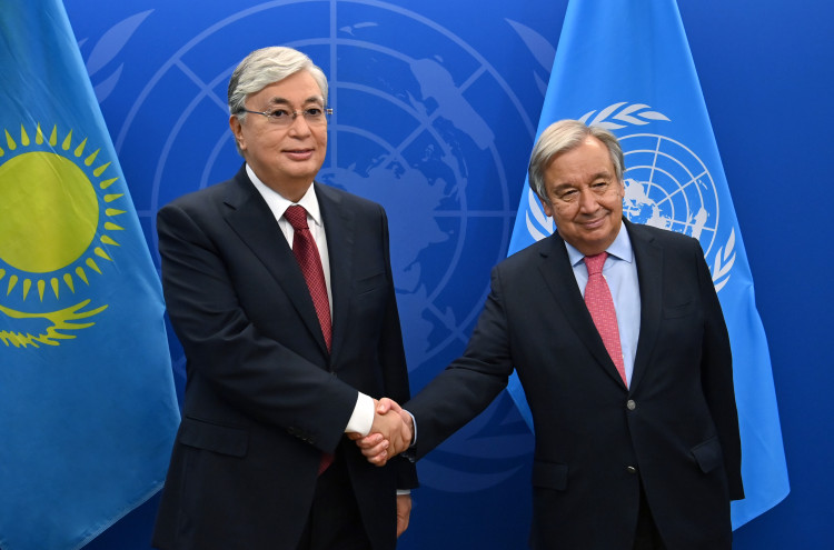 The President of Kazakhstan Kassym-Jomart Tokayev and the UN Secretary-General António Guterres.