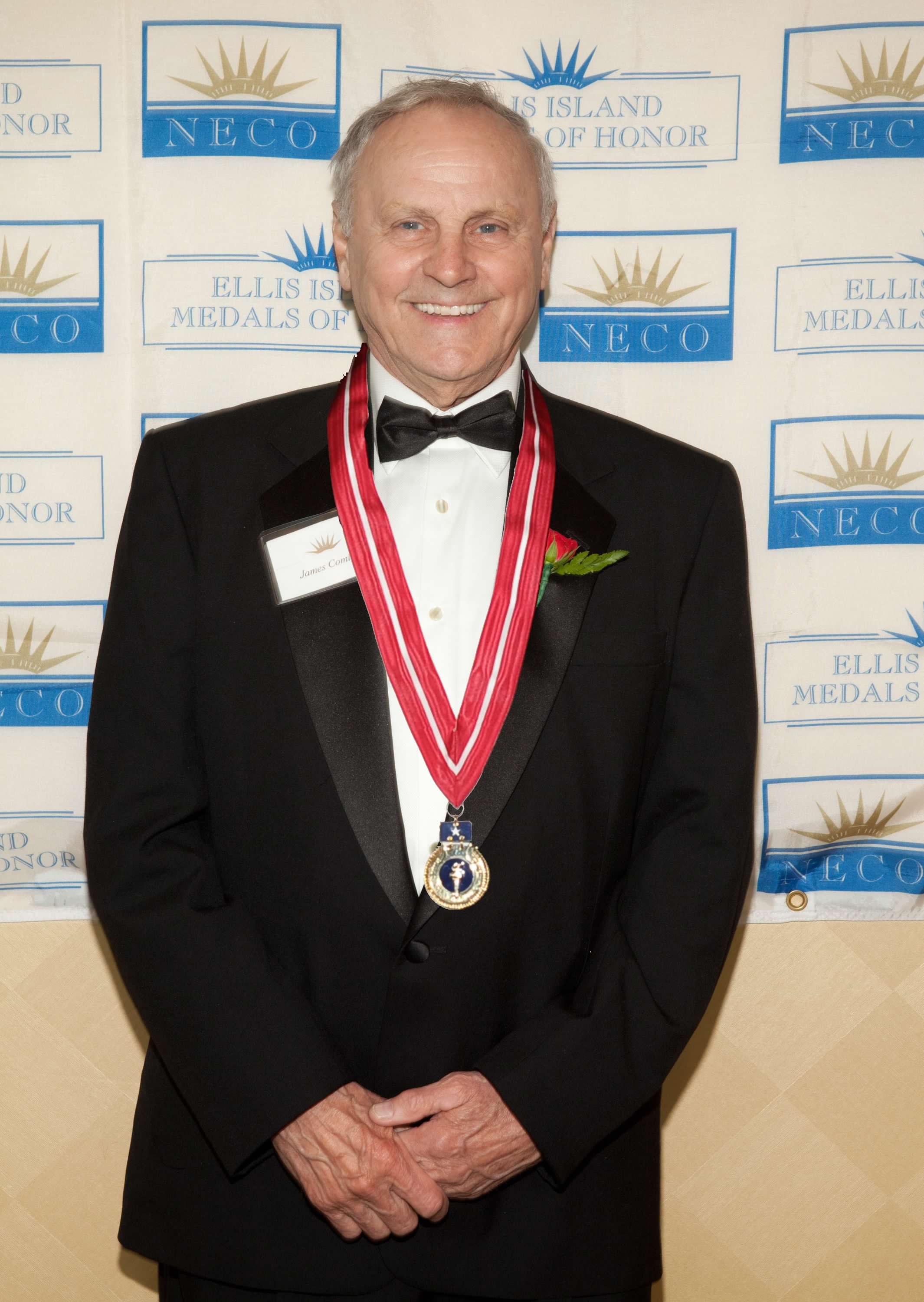 James F. Comley at the Ellis Island Medal of Honor ceremony